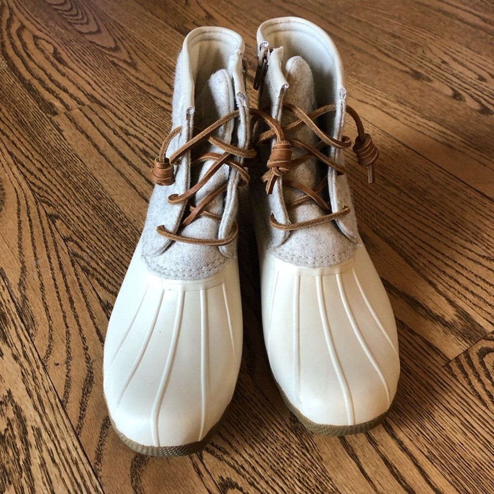 Sperry Saltwater Duck Boots Cream - Picture 11 of 11